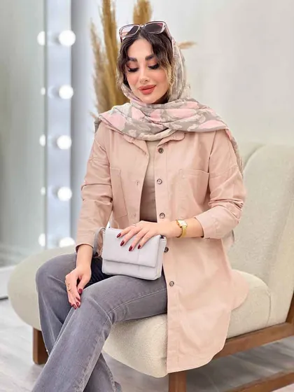 مانتو دو جیب ستین