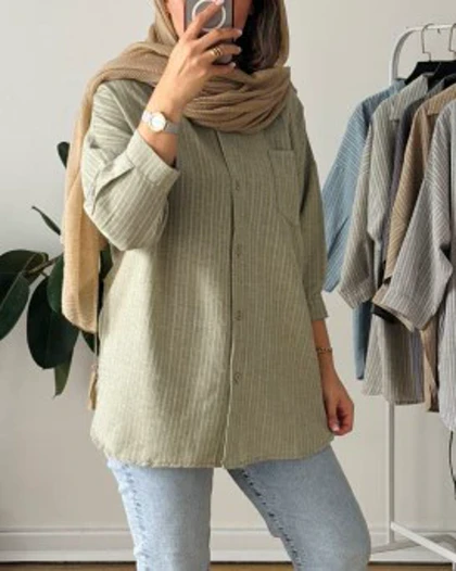 شومیز مانتویی لینن نخ تینا 2