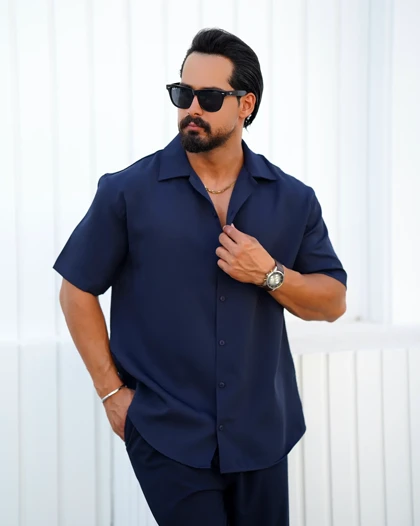 پیراهن پارچه کرپ ضد چروک آستین کوتاه