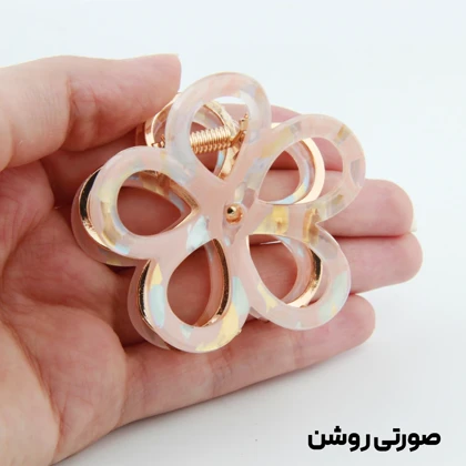 کلیپس دخترانه فلزی مدل گل خال‌خالی