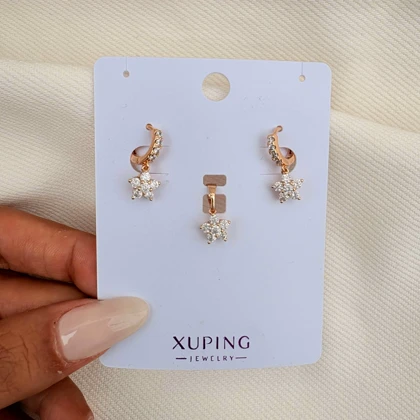 نیم ست ستاره نگینی ژوپینگ بدون زنجیر