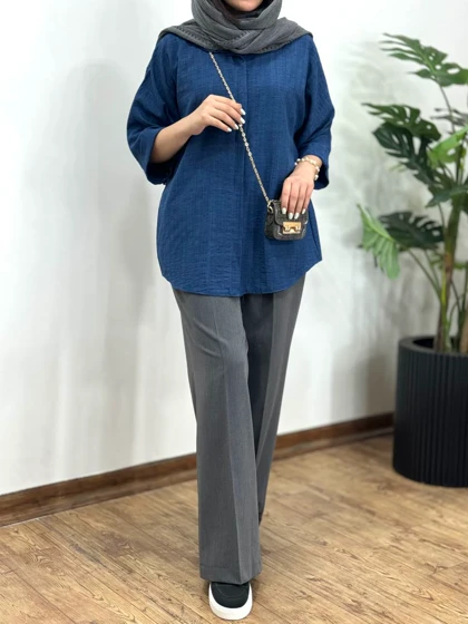 تونیک مانتویی دکمه مخفی پارمین