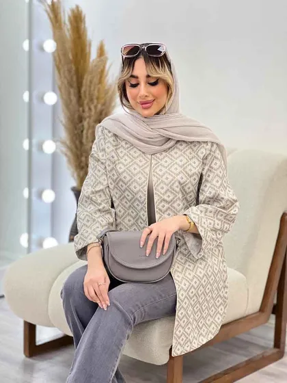 مانتو ژاکارد طرح لوزی