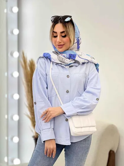 مانتو کتان دو جیب پشت پیله