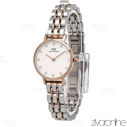 ساعت دنیل ولینگتون زنانه نقره ای رزگلد نگین‌دار 106763