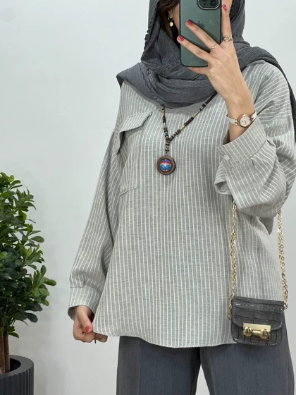 تونیک مانتویی لینن گندم