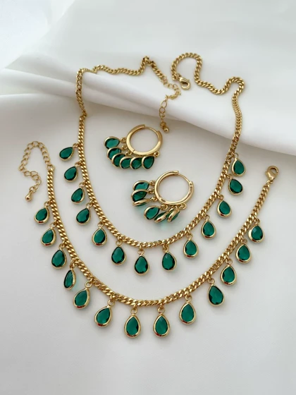 سرویس اشکی نگین سبز fashion