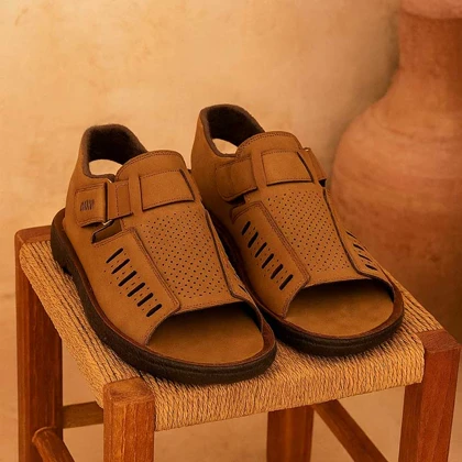 صندل جلوباز مردانه قهوه ای مدل Sany ویژه