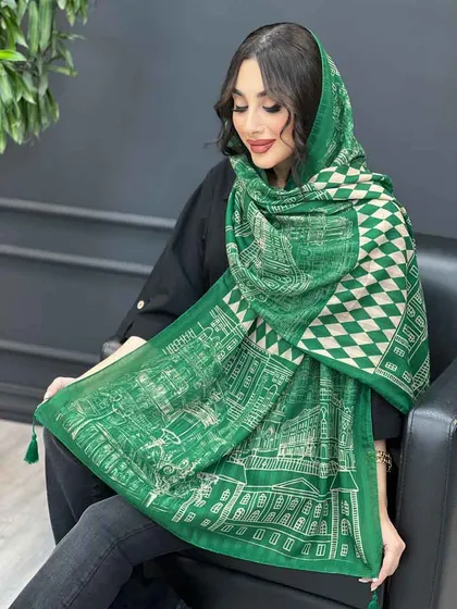 شال منگوله‌دار طرح معماری