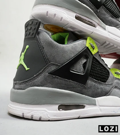 کتانی ساق‌دار مردانه طوسی مشکی سبز Nike air jordan 4