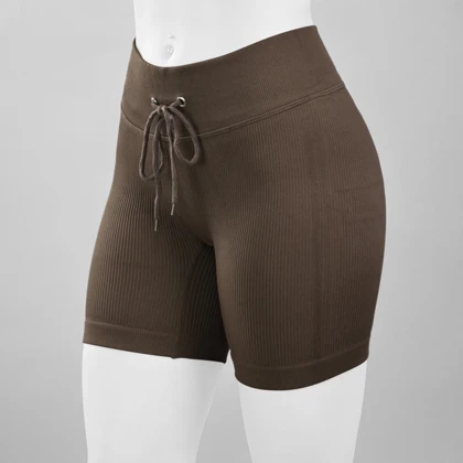 ست نیم‌تنه و کشاله بند ورزشی زنانه مدل YJ077 قهوه ای