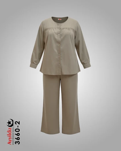 ست مانتو شلوار زنانه سایز بزرگ کد 3660