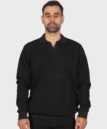 تیشرت آستین بلند مردانه یقه شکاری 0584