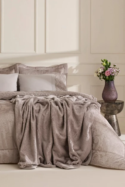 سرویس روتختی دو نفره Karaca Home مدل Valeria Best پنبه پلی‌استر - سنگی