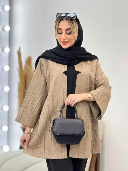 مانتو یقه چاک آستین پاکتی