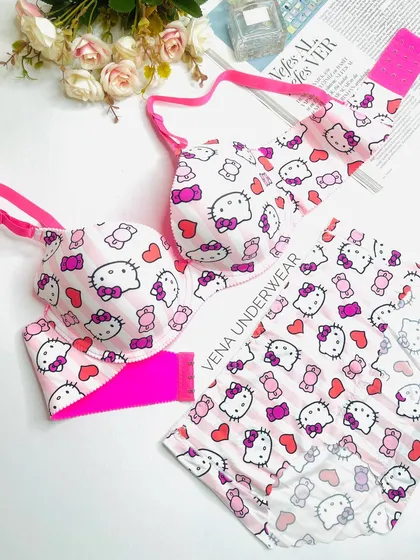 ست سوتین شورت لیزری اسفنجی مدل کیتی KITTY
