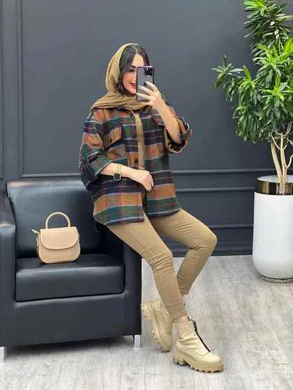 شکت چهارخونه آستین پاگن