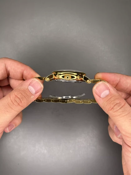 ساعت مچی پتک فیلیپ فول دیت بند طلایی صفحه مشکی Patek Philippe