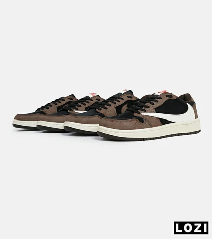 کفش کتانی مردانه قهوه ای مشکی نایک NIKE travis scott