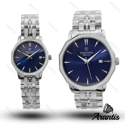 ساعت ست رومانسون diamond سیلور صفحه سورمه ای s-10191