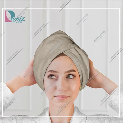 حوله سر طرح ساده مدل کلاه پیچ رنگ نسکافه ای