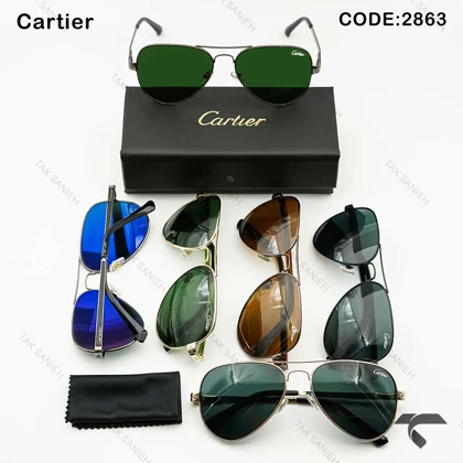 عینک کارتیر خلبانی P2863-7 مردانه مشکی Cartier-9972-G