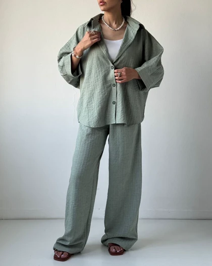 ست شومیز کیمونو و شلوار کد 900084