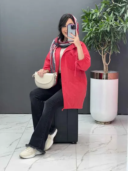 مانتو جیب دوبل آستین بند دار