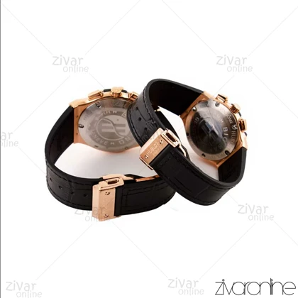 ست ساعت هابلوت کلاسیک فیوژن سه موتوره صفحه مهندسی بند چرمی 103133