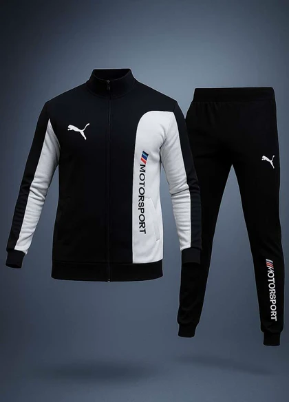 ست سویشرت شلوار مردانه مشکی مدل MotorSport ویژه