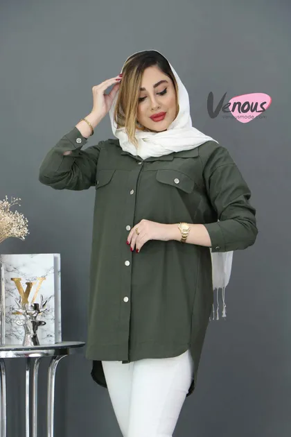 مانتو لینن تک دکمه
