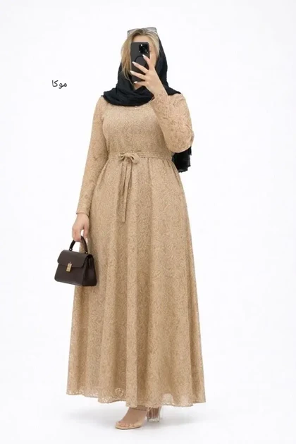 پیراهن بلند سوپر کلوش دانتل پرنسا