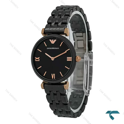 ساعت امپریو آرمانی زنانه مشکی ایندکس خط Armani-8369-L