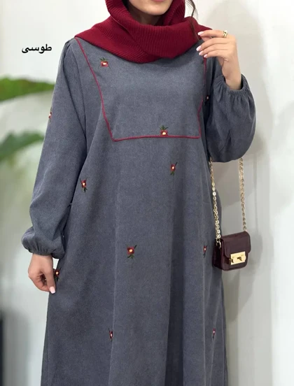 پیراهن مانتویی گلدوزی مهیاس 1