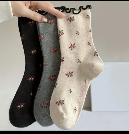 جوراب ساق‌دار گل‌گلی کد 1425