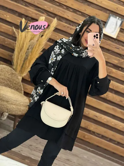 مانتو پیراهنی بابوس چین‌دار