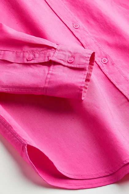 شومیز لینن سرخابی CH655