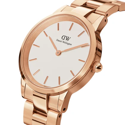 ساعت دنیل ولینگتون زنانه رزگلد صفحه سفید متوسط DW-3453-L
