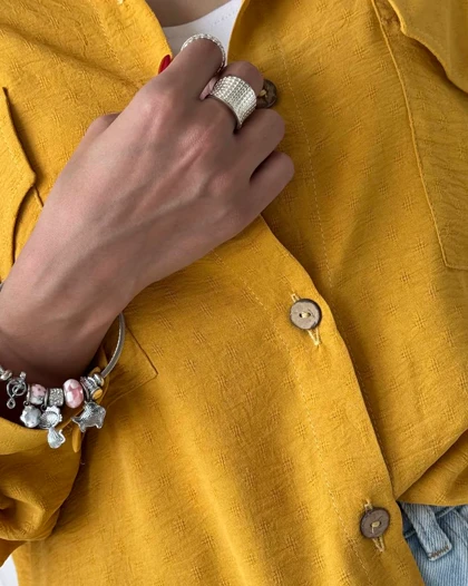 شومیز دکمه چوبی الیانا کد 500453