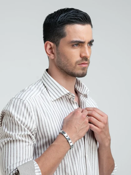 ام کی کالکشن پیراهن آستین بلند mk-1683-brown