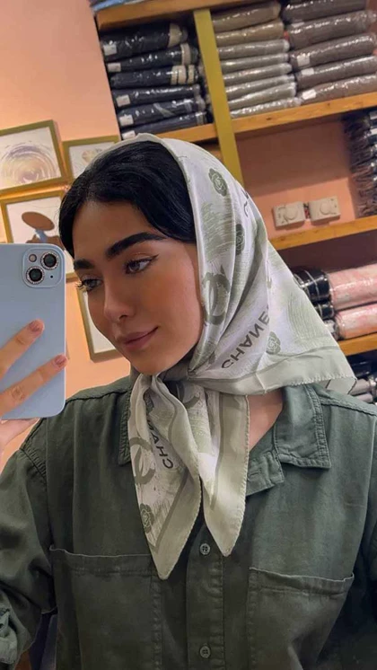 مینی اسکارف نخی کالکشن سبز ماچا
