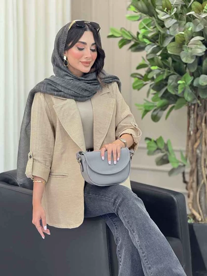 مانتو دو دکمه آستین پاگن آرنیکا