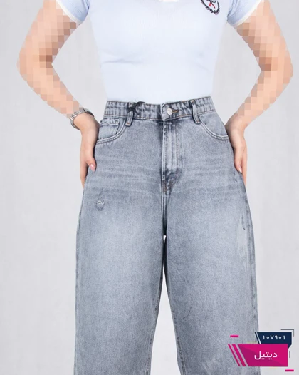 شلوارجین دخترونه کراپ رگولار THREEJEAN22260