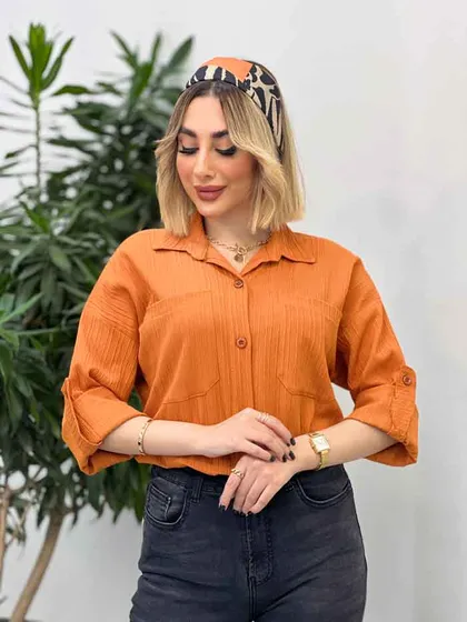 شومیز کراش دو جیب