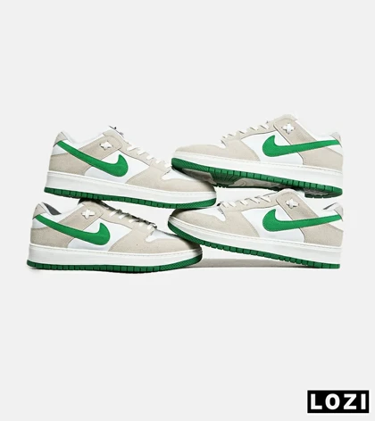 کفش کتانی بزرگ پا سفید طوسی سبز نایک NIKE SB