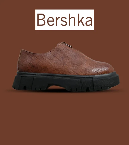 کفش کتانی مردانه قهوه ای BERSHKA مدل 6235