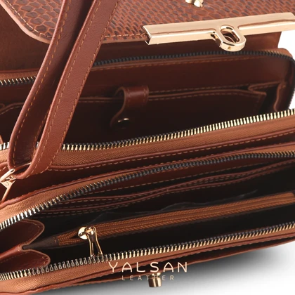 کیف دوشی زنانه چرم یلسان مدل لیندا کد106-MRV