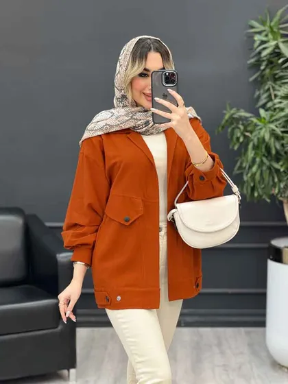 مانتو لینن دو جیب نما پایین پاگن