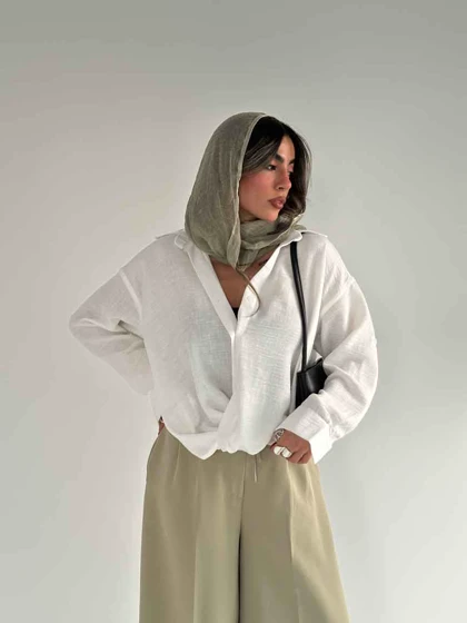 شومیز لینن جلوگره
