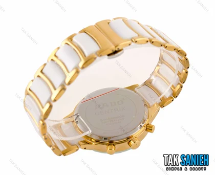 ساعت مچی رادو Centrix مردانه سه موتوره طلایی سفید Rado-2601-G